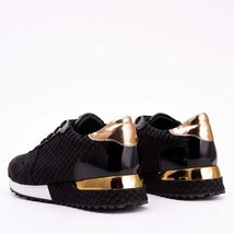 The Scarlet Black Leather Women Sneaker image 3