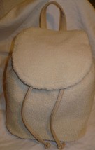 No Boundaries Shearling Mini Drawstring Backpack Purses Tan Color NEW - £15.64 GBP