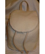 No Boundaries Shearling Mini Drawstring Backpack Purses Tan Color NEW - £15.30 GBP