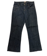 FYLO Women Denim Jeans Size 12 Studded Rhinestone Straight Wide Leg Med ... - $238.48 MXN