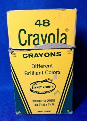 Vintage 1960's Crayola Crayons 48 Pack Binney & Smith Brilliant Colors Used - £13.29 GBP