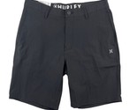 HURLEY Men Quick Dry 4-Way Stretch Hybrid Walk Shorts Size 32 Black - £11.72 GBP