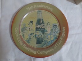 Coca-Cola Bottling Company of Los Angeles  Round 75th Anniv Tray 1977 Faded - $2.72