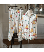 Nick &amp; Nora Rubber Duck Skiing Flannel Pajama 2pc Set S - €52,52 EUR