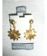 ADRIAN PICARD SURGICAL STEEL POSTS GOLD TONE PIERCED EARRINGS WITH GOLD ... - £5.97 GBP