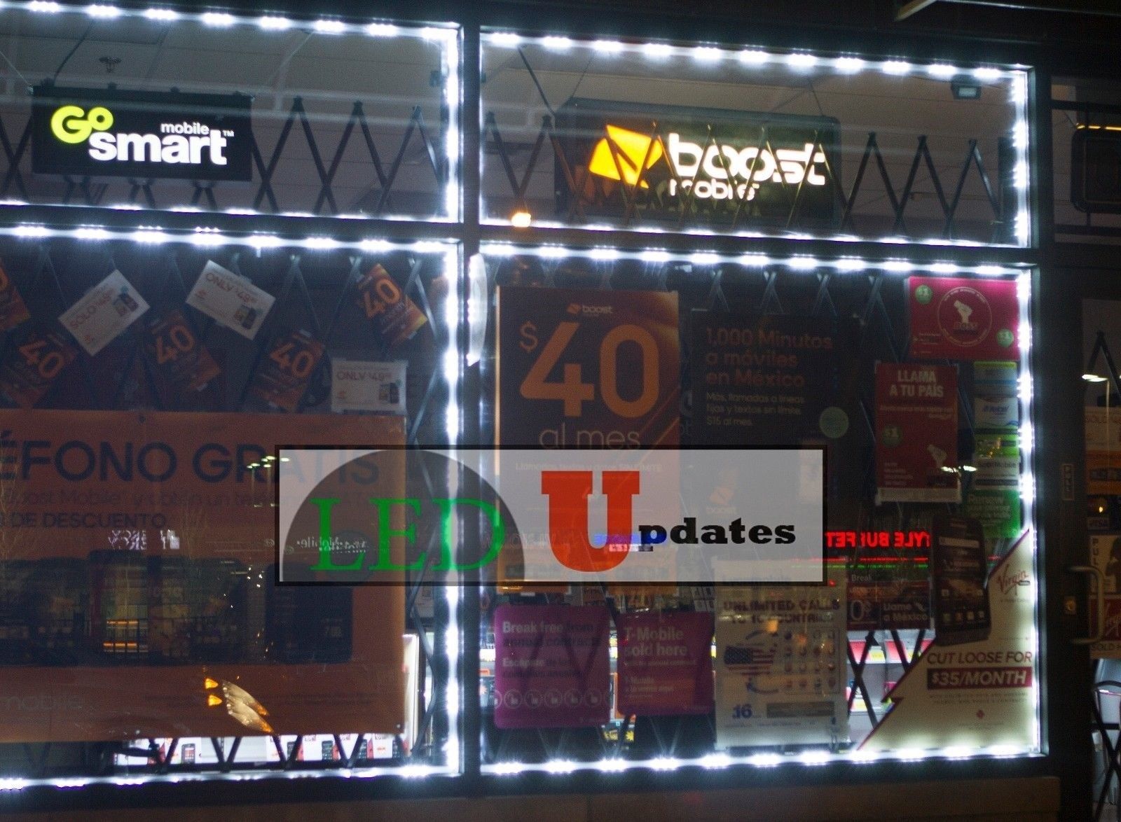 10FT LEDUPDATES STOREFRONT WINDOW LED LIGHT WHITE under cabinet W/ UL 12v Power