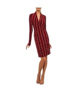 Norma Kamali Printed Surplice Faux Wrap Long Sleeve Stretch Jersey Dress... - £46.42 GBP