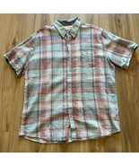 Weatherproof Short Sleeve Button Up Men&#39;s Cotton Linen Blend Plaid Size ... - $274.31 MXN