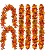 6PCS Fall Maple Leaves Garland,  5.6Ft Artificial Maple Leaf Autumn Garl... - $49.25 CAD
