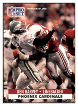 1991 Pro Set Ken Harvey   Phoenix Cardinals Football Card GMMGA - $0.50
