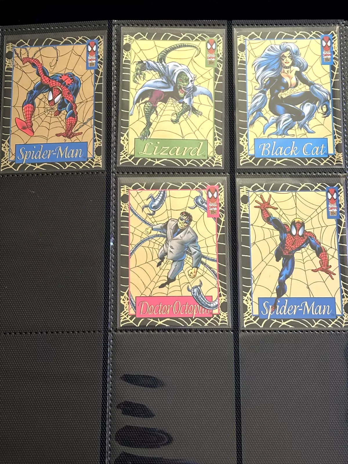  1994 Spider-Man Fleer 5 of 6 Gold Web Foil Cards - GOLD WEB WALMART - RARE - $300.00