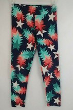 Lularoe One Size Leggings Blue With Colorful Shooting Stars Design - $10.88