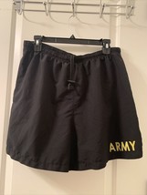 U.S. Army Adult Black Athletic Shorts Lined Physical Fitness Training Size L - £32.07 GBP