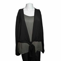 New Lane Bryant Womens Size 22 PLUS Shirt Topper Kimono Black Flutter Sleeve - £13.70 GBP