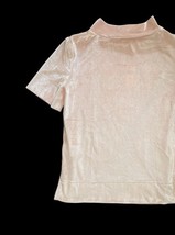 Anthropologie Women’s Pink Rose Velvet Mock Neck Top XS NWT $68 Short Sleeve image 6
