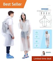 Universal Fit Rain Jackets with Drawstring Hood - 2 Pack for Outdoor Adv... - $23.71