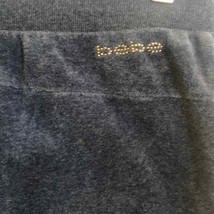 Y2k Bebe dark gray Valour drawstring velvety pants copper logo flared sz M - £26.47 GBP