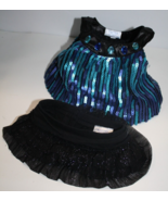 Build A Bear Clothes Blue Purple Sequin Shirt Black Ruffle Skirt BAB 2 P... - £10.59 GBP