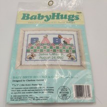 Vintage Baby Hugs Birth Record Cross Stitch Kit New 1989 Precious Keepsakes - €8,47 EUR