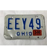 Ohio Motorcycle License Plate EEY49 White Blue (sticker 2000) - €8,55 EUR