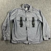 The Ragged Priest Jacket Mens Small Gray Tactical Double Pockets Hook Loop - $33.42 CAD