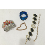 Costume fashion jewelry cuff chain beaded mixed bracelet lot - £15.53 GBP