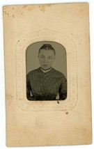 CIRCA 1860&#39;S Paper  Framed 2.38X3.88 in Hand Tinted TINTYPE Beautiful Young Girl - £13.04 GBP