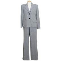 ANNE KLEIN Ink Blue Melange Stretch Modern Fit Flared Pant Suit 14 - £109.34 GBP