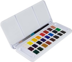 Daler Rowney Aquafine 24-pc Watercolor Travel Set Watercolor Set for Art... - $13.55