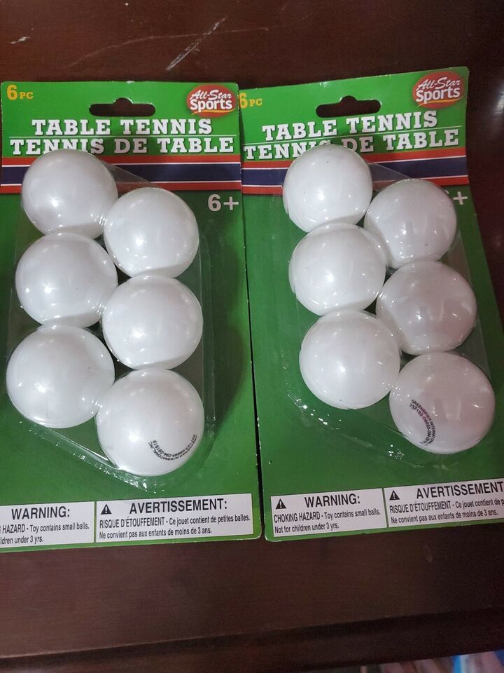 2x All Star Sports 6 Piece Table Tennis Ball Set Ping Pong Balls