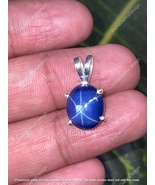 Natural Blue Star Sapphire Pendant Handmade 925 Sterling Silver Pendant - £54.37 GBP