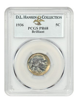 1936 5C PCGS PR68 (Brilliant) ex: D.L. Hansen - $12,731.25