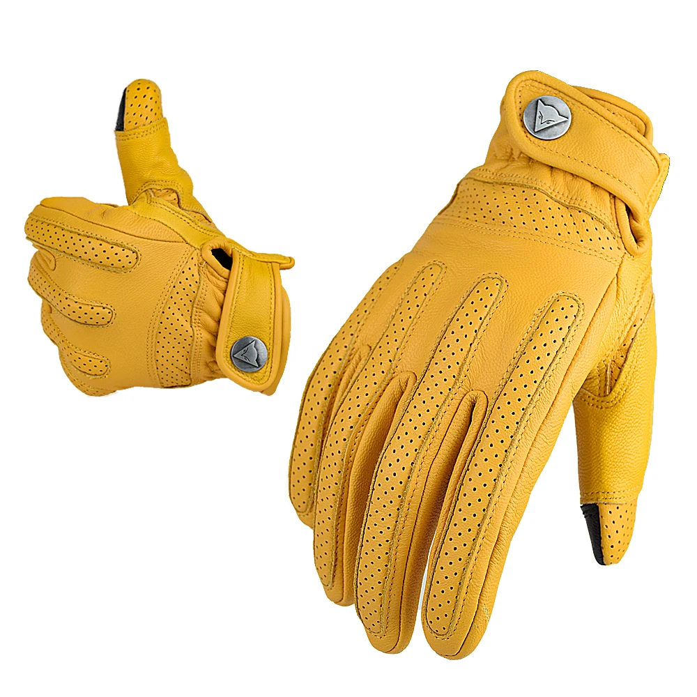 Real Soft Leather Motorcycle Gloves Men  Summer Glove Motocross Cycling Racer Gl - £279.10 GBP