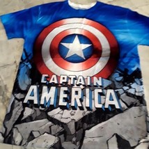 MARVEL CAPTAIN AMERICA MENS LARGE BLUE T-SHIRT NEW - $14.97