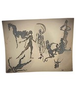 Vintage Watercolor Drawing by Jacques Courtade, &quot;La Mort Invitée&quot; N72 - ... - €308,27 EUR