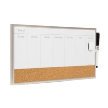 U Brands Magnetic Dry-Erase Weekly Calendar Board, 18 X 7.5 Inches, Silv... - $32.99