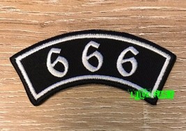 666 PATCH EMBROIDERED outlaw biker custom chopper motorcycle vest ftw 13 69 - £4.78 GBP