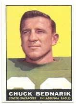 Chuck Bednarik Philadelphia Eagles NFL Trading Card #101 Topps 1961 HI GRADE EX - £122.31 GBP