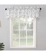 No. 918 Delia Embroidered Floral Sheer Rod Pocket Curtain Valance 50&quot; x 17&quot; - $37.61