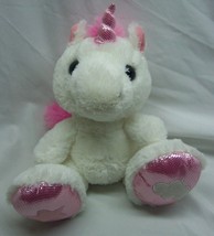 Aurora White & Pink Soft Big Foot Unicorn 10" Plush Stuffed Animal Toy - £15.82 GBP