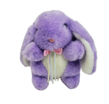 Vintage Tb Trading Co Purple + White Bunny Rabbit Stuffed Animal Plush Toy Soft - £29.14 GBP