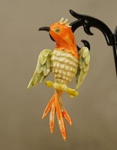 Vintage Estate Costume Jewelry ART Tropical Parrot Bird Enamel Metal Brooch Pin - £16.77 GBP