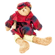 Boyds Bears Artisan Series Teddy Plush 14&quot; Red Blue Plaid Yellow Stuffed Animal - £13.91 GBP