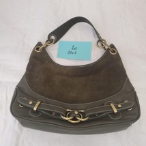 Wilsons Leather Green Suede &amp; Leather Handbag - £27.69 GBP