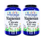 2 Bottles Magnesium Citrate 833mg 200/400 Capsules Extra Strength Pill - $32.90