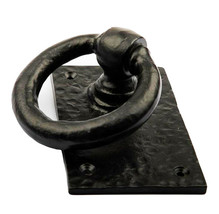 Cast Iron Rustic Deluxe Oxford Ring Swivel Door Knocker With Strike Plate Decor - £20.82 GBP