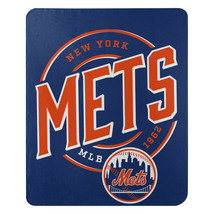 MLB New York Mets Rolled Fleece Blanket 50&quot; by 60&quot; Style Called Campaign - £23.58 GBP