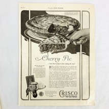 Vintage 1921 Crisco Shortening Print Ad Cherry Pie Procter &amp; Gamble 13&quot; ... - $6.62