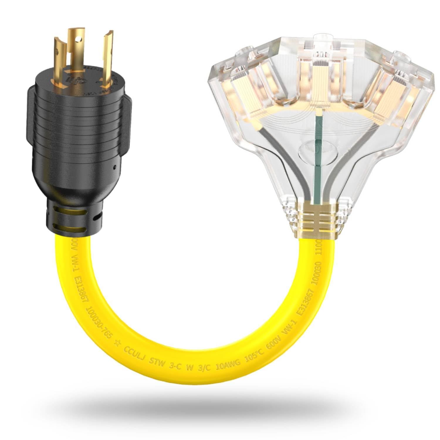 Lavandino 30 Amp To 110 Generator Adapter Cord. 3 Prong Twist, Outlets F... - $39.99