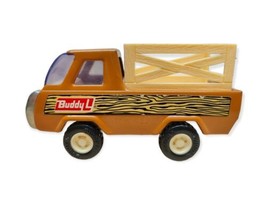 Vintage Buddy L Horse Transport Farm Truck W/ Wooden Rack Pressed Metal Japan 5" - £15.76 GBP